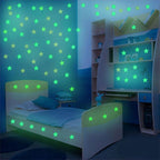 100PC Kids Bedroom Glow Wall Stickers Stars