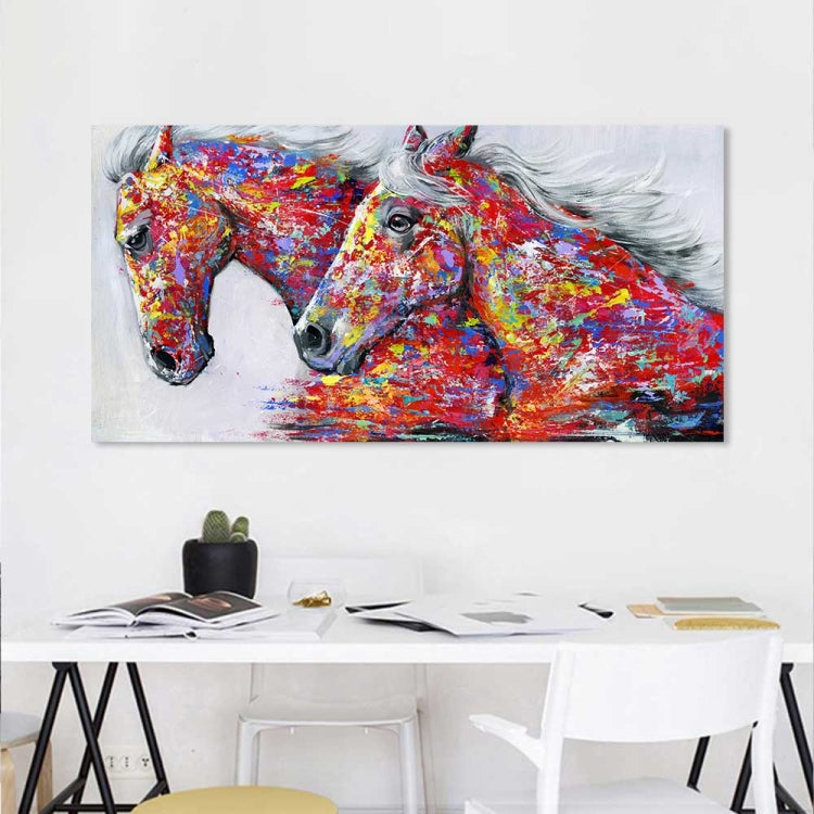Two Horses Watercolor Decorative Oil Painting Living Room Decoration Painting Frameless Core, 20 x 40 cm, 30 x 60 cm, 40 x 80 cm, 50×100 cm – Durable Build, Easy to Use