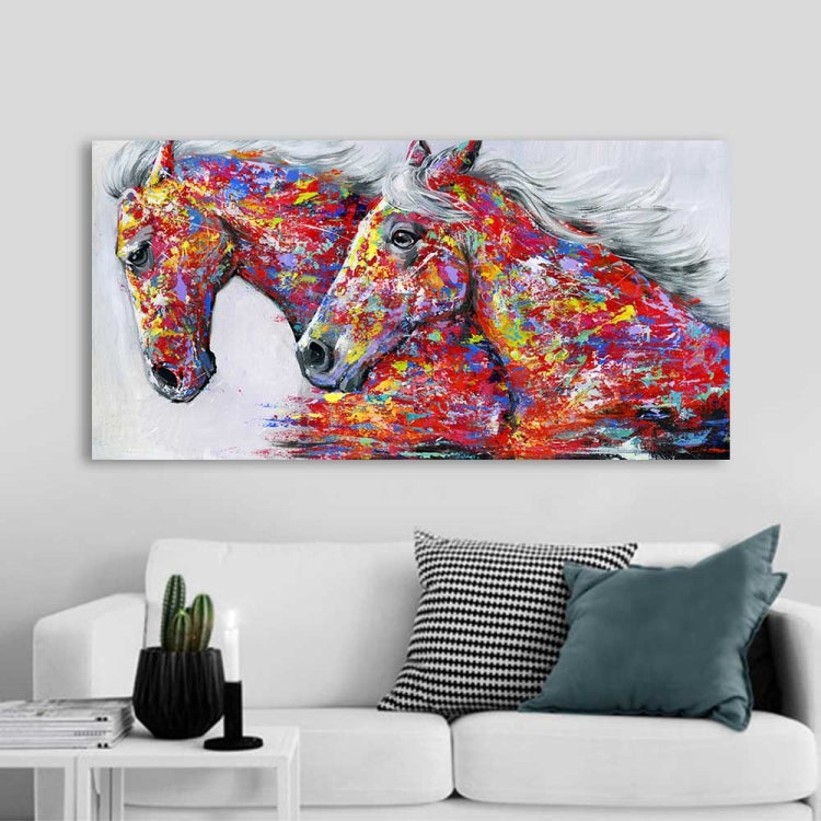 Two Horses Watercolor Decorative Oil Painting Living Room Decoration Painting Frameless Core, 20 x 40 cm, 30 x 60 cm, 40 x 80 cm, 50×100 cm – Durable Build, Easy to Use