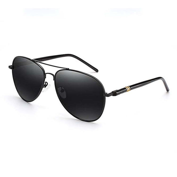 Men Oversized Aviation Metal Frame Spring Temple Polarized Sunglasses Male Pilot Male Driving Sun Glasses, Black Frame, Gun Grey Frame, Coffee Frame, Silver Frame – Durable Build, Easy to Use Black Frame