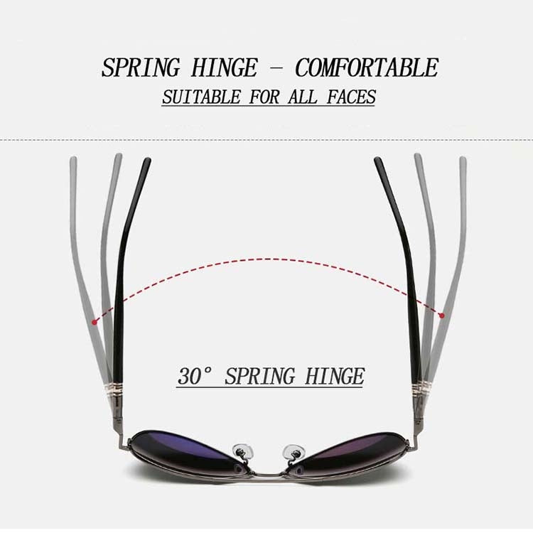 Men Oversized Aviation Metal Frame Spring Temple Polarized Sunglasses Male Pilot Male Driving Sun Glasses, Black Frame, Gun Grey Frame, Coffee Frame, Silver Frame – Durable Build, Easy to Use