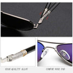 Men Oversized Aviation Metal Frame Spring Temple Polarized Sunglasses Male Pilot Male Driving Sun Glasses, Black Frame, Gun Grey Frame, Coffee Frame, Silver Frame – Durable Build, Easy to Use