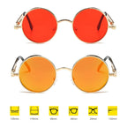 Metal Round Frame Steampunk Retro Sunglasses for Men Women, 10, 11, 12, 13, 14, 2, 3, 4, 5, 6, 7, 9