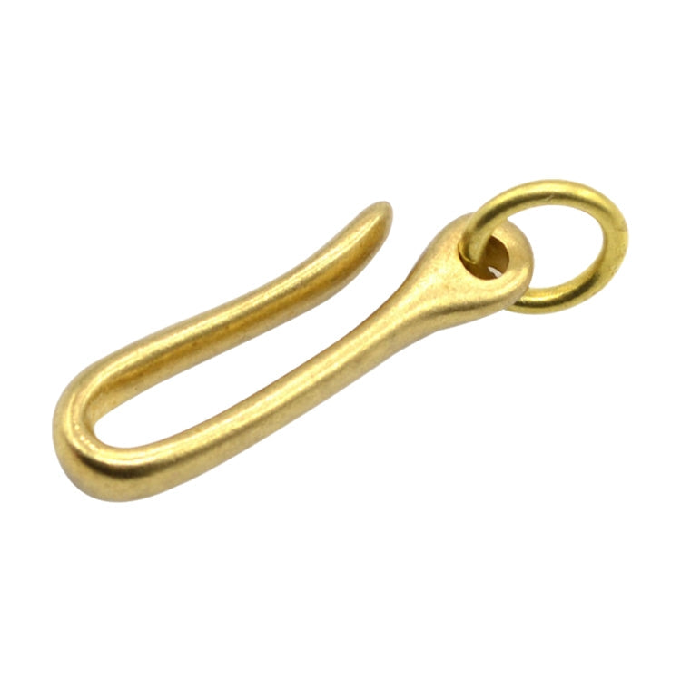 Retro Solid Brass Key Chain Key Ring Belt U Hook Wallet Chain Fish Hook, 6cm with Copper Rin, 6cm without Copper Rin