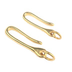 Retro Solid Brass Key Chain Key Ring Belt U Hook Wallet Chain Fish Hook, 6cm with Copper Rin, 6cm without Copper Rin