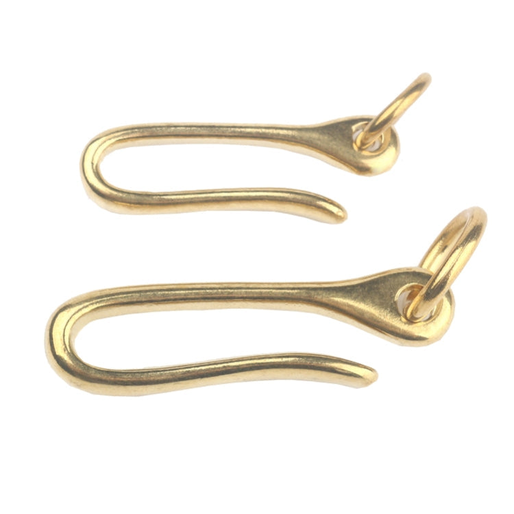Retro Solid Brass Key Chain Key Ring Belt U Hook Wallet Chain Fish Hook, 6cm with Copper Rin, 6cm without Copper Rin