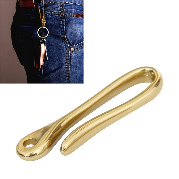 Retro Solid Brass Key Chain Key Ring Belt U Hook Wallet Chain Fish Hook, 6cm with Copper Rin, 6cm without Copper Rin – Durable Build, Easy to Use 6cm without Copper Rin