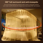 U-shaped Guide Rail Retractable Three-door Mosquito Net, 120x200 cm, 150x200 cm, 180x200 cm, 180x220 cm – Durable Build, Easy to Use