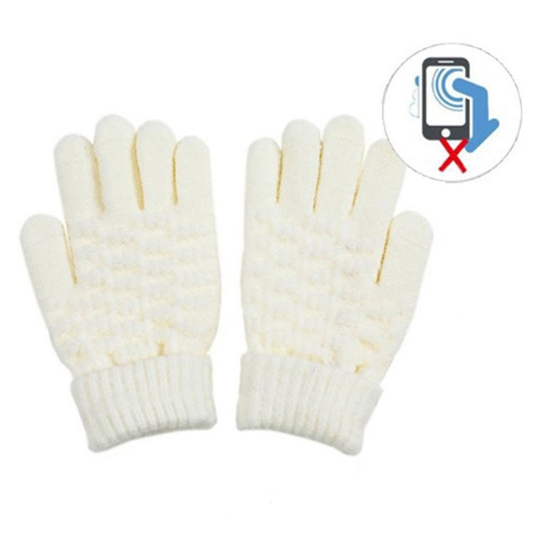 Winter Touch Screen Gloves Women Men Warm Stretch Knit Mittens Imitation Wool Thicken Full Finger Gloves, White, Grey, Black, Yellow, Navy Blue, Kids White, Kids Black, A-Navy Blue, A-Black, A-White, A-Grey, B-Grey, B-Blue, C-Yellow, C-Blue,... Kids White
