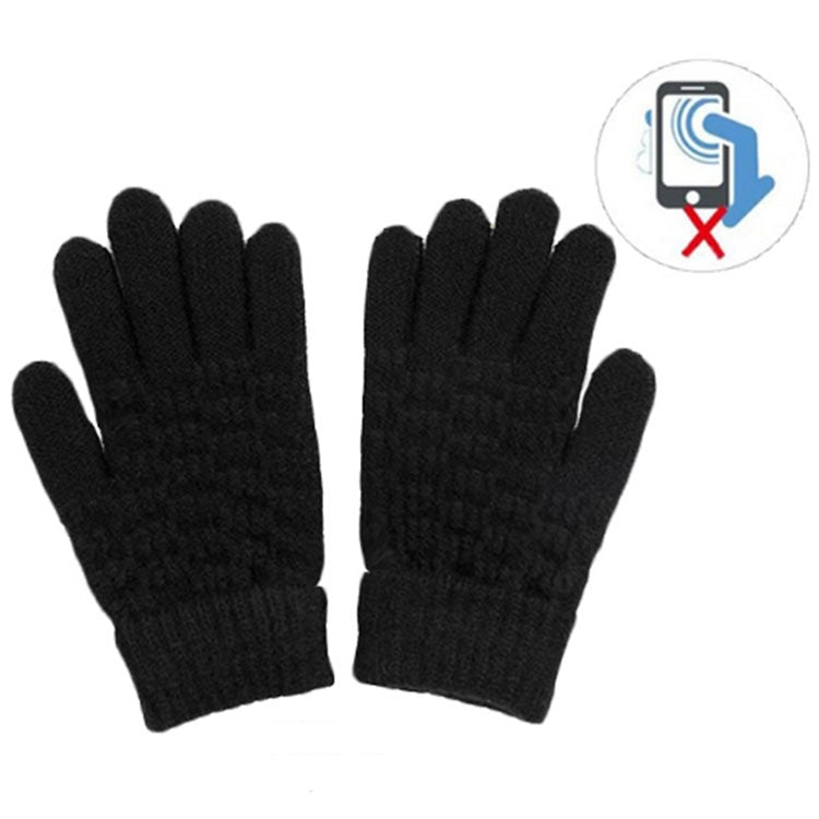 Winter Touch Screen Gloves Women Men Warm Stretch Knit Mittens Imitation Wool Thicken Full Finger Gloves, White, Grey, Black, Yellow, Navy Blue, Kids White, Kids Black, A-Navy Blue, A-Black, A-White, A-Grey, B-Grey, B-Blue, C-Yellow, C-Blue,... Kids Black