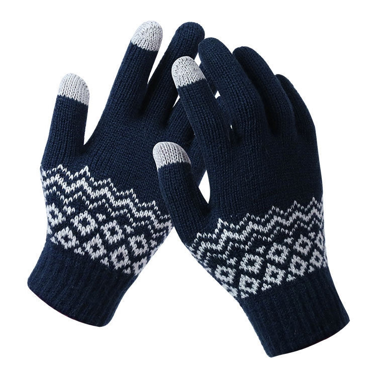 Winter Touch Screen Gloves Women Men Warm Stretch Knit Mittens Imitation Wool Thicken Full Finger Gloves, White, Grey, Black, Yellow, Navy Blue, Kids White, Kids Black, A-Navy Blue, A-Black, A-White, A-Grey, B-Grey, B-Blue, C-Yellow, C-Blue,... A-Navy Blue