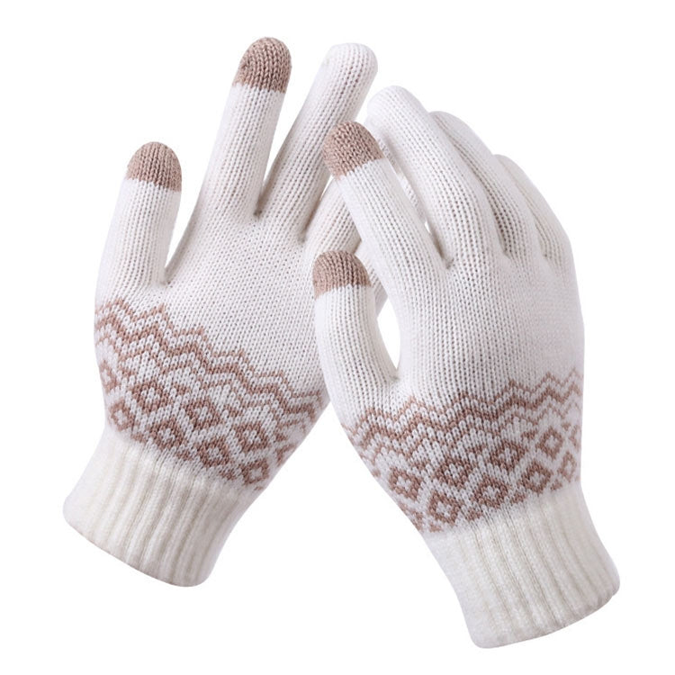 Winter Touch Screen Gloves Women Men Warm Stretch Knit Mittens Imitation Wool Thicken Full Finger Gloves, White, Grey, Black, Yellow, Navy Blue, Kids White, Kids Black, A-Navy Blue, A-Black, A-White, A-Grey, B-Grey, B-Blue, C-Yellow, C-Blue,... A-White