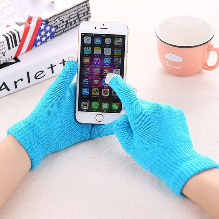 Winter Touch Screen Gloves Women Men Warm Stretch Knit Mittens Imitation Wool Thicken Full Finger Gloves, White, Grey, Black, Yellow, Navy Blue, Kids White, Kids Black, A-Navy Blue, A-Black, A-White, A-Grey, B-Grey, B-Blue, C-Yellow, C-Blue,... C-Blue
