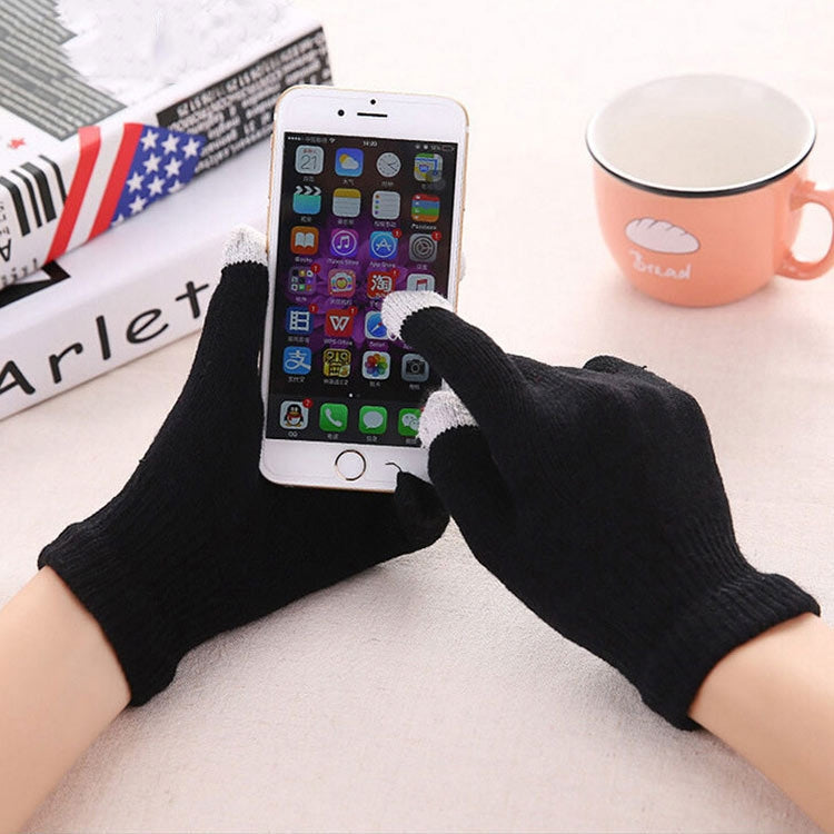 Winter Touch Screen Gloves Women Men Warm Stretch Knit Mittens Imitation Wool Thicken Full Finger Gloves, White, Grey, Black, Yellow, Navy Blue, Kids White, Kids Black, A-Navy Blue, A-Black, A-White, A-Grey, B-Grey, B-Blue, C-Yellow, C-Blue,... C-Black