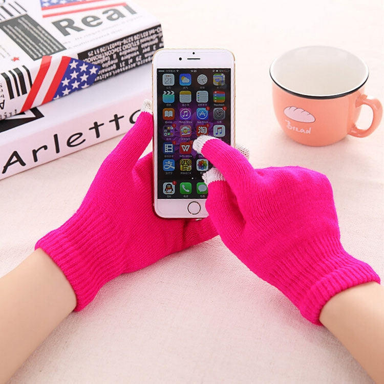 Winter Touch Screen Gloves Women Men Warm Stretch Knit Mittens Imitation Wool Thicken Full Finger Gloves, White, Grey, Black, Yellow, Navy Blue, Kids White, Kids Black, A-Navy Blue, A-Black, A-White, A-Grey, B-Grey, B-Blue, C-Yellow, C-Blue,... C-Dark Pink