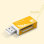 Multi in 1 Memory SD Card Reader for Memory Stick Pro Duo Micro SD,TF,M2,MMC,SDHC MS Card – Card Slot Gold