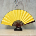 Pure Color Blank Silk Cloth Folding Fan Chinese Style Calligraphy Painting Fan, 8 inch, 10 inch 8 inch Yellow