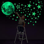 AFG33003 Home Decoration Luminous Stars Moon PVC Stickers, Specification:Green Moon 12cm, 30cm Pink Moon, 20cm Pink Moon, 10cm Pink Moon, 30cm Blue Moon, 20cm Blue Moon, 30cm Green Moon, 20cm Green Moon, 12cm Green Moon