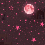 AFG33003 Home Decoration Luminous Stars Moon PVC Stickers, Specification:Green Moon 12cm, 30cm Pink Moon, 20cm Pink Moon, 10cm Pink Moon, 30cm Blue Moon, 20cm Blue Moon, 30cm Green Moon, 20cm Green Moon, 12cm Green Moon