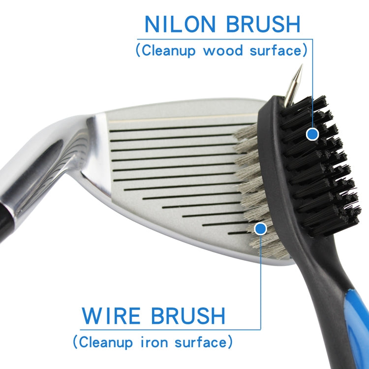 Golf Club Brush Ball Slot Cleaning Brush Cleaning Set, ZY-0021 Brush Blue, ZY-0021 Brush Black