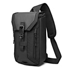 Ozuko 9334 Men Outdoor Multifunctional Waterproof Messenger Bag with External USB Charging Port, Black, Dark Gray, Orange, Royal Blue, Sky Blue Black