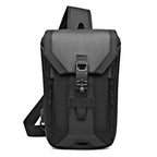 Ozuko 9334 Men Outdoor Multifunctional Waterproof Messenger Bag with External USB Charging Port, Black, Dark Gray, Orange, Royal Blue, Sky Blue