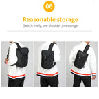 Ozuko 9334 Men Outdoor Multifunctional Waterproof Messenger Bag with External USB Charging Port, Black, Dark Gray, Orange, Royal Blue, Sky Blue