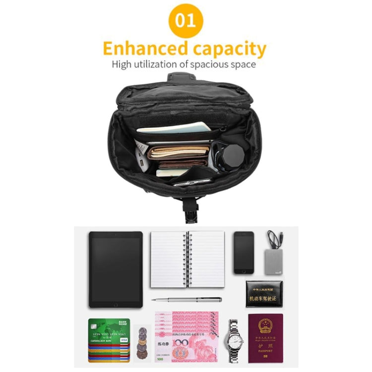 Ozuko 9334 Men Outdoor Multifunctional Waterproof Messenger Bag with External USB Charging Port, Black, Dark Gray, Orange, Royal Blue, Sky Blue