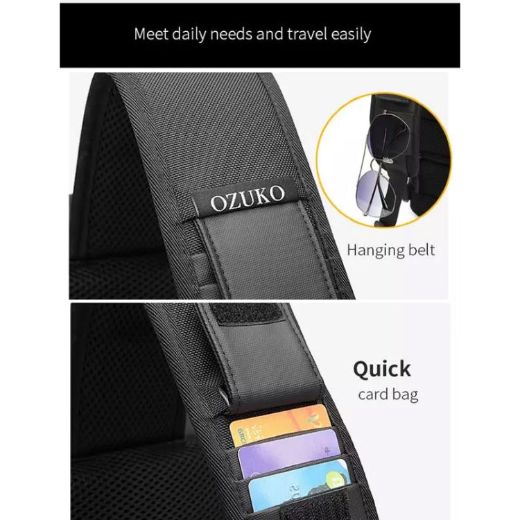 Ozuko 9334 Men Outdoor Multifunctional Waterproof Messenger Bag with External USB Charging Port, Black, Dark Gray, Orange, Royal Blue, Sky Blue