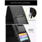 Ozuko 9334 Men Outdoor Multifunctional Waterproof Messenger Bag with External USB Charging Port, Black, Dark Gray, Orange, Royal Blue, Sky Blue