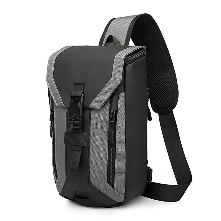 Ozuko 9334 Men Outdoor Multifunctional Waterproof Messenger Bag with External USB Charging Port, Black, Dark Gray, Orange, Royal Blue, Sky Blue – Waterproof Dark Gray