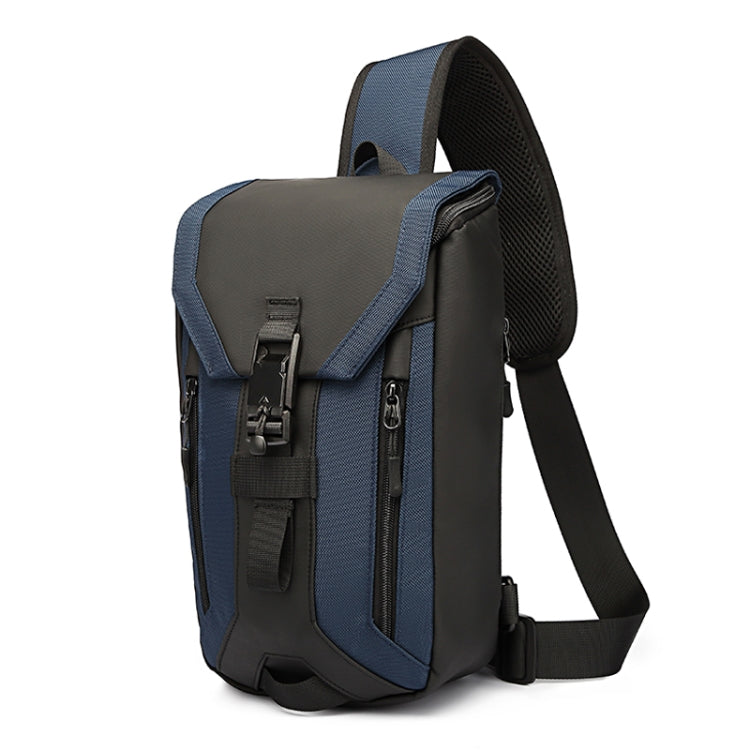 Ozuko 9334 Men Outdoor Multifunctional Waterproof Messenger Bag with External USB Charging Port, Black, Dark Gray, Orange, Royal Blue, Sky Blue – Waterproof Royal Blue