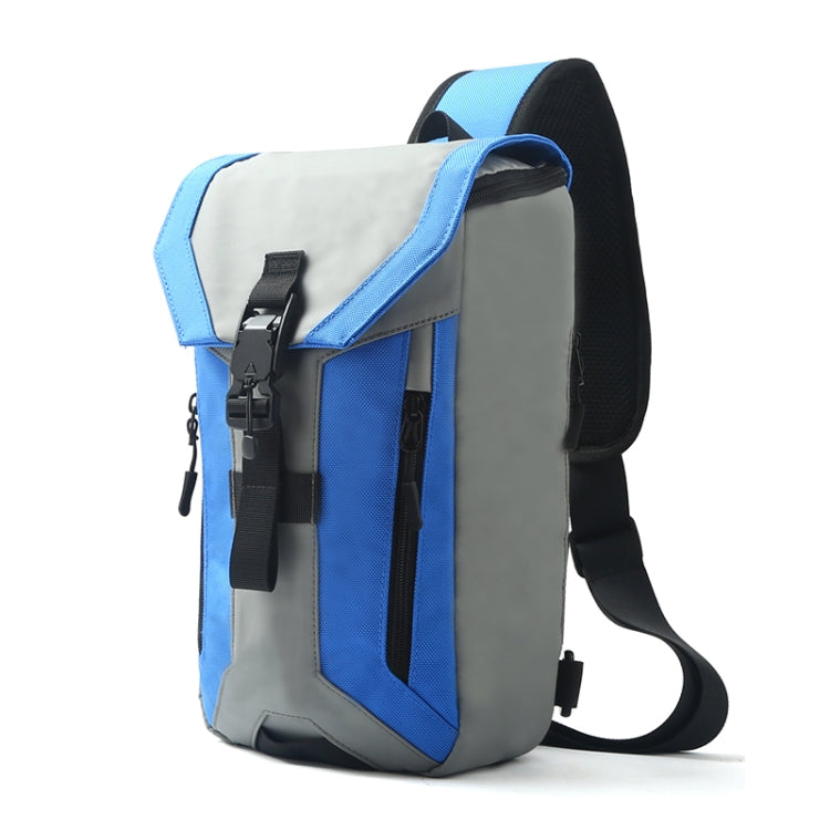 Ozuko 9334 Men Outdoor Multifunctional Waterproof Messenger Bag with External USB Charging Port, Black, Dark Gray, Orange, Royal Blue, Sky Blue – Waterproof Sky Blue