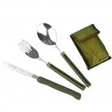 Portable Mini Tableware Set outdoor Tool Folding Cutlery Set with Spoon Fork Knives for Camping Picnic Stainless Steel Default Title