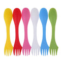 2 Set 3 In 1 Outdoor Camp Tableware Heat Resistant Spoon Fork Knife Camping Hiking Utensils (6pcs=1set), 2 Set 2 Set