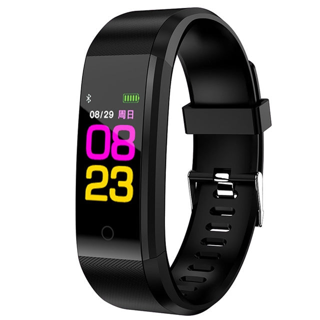 ID115 Smart Bracelet – Blood Pressure Monitoring, Heart Rate Monitoring ID115 Plus Black black