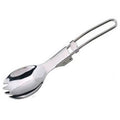 2 PCS Outdoor Camping Hiking Stainless Steel Metal Fork Spoon Tableware Cookout Picnic Folding Spork Default Title