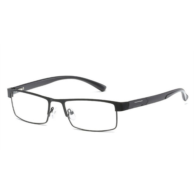Simple Matel Frame Reading Glasses Hyperopia Eyeglasses, +1.00D, +1.50D, +2.00D, +2.50D, +3.00D, +3.50D, +4.00D +1.00D Matte Black