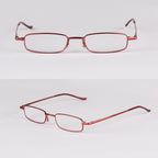Reading Glasses Metal Spring Foot Portable Presbyopic Glasses with Tube Case, +1.00D, +1.50D, +2.00D