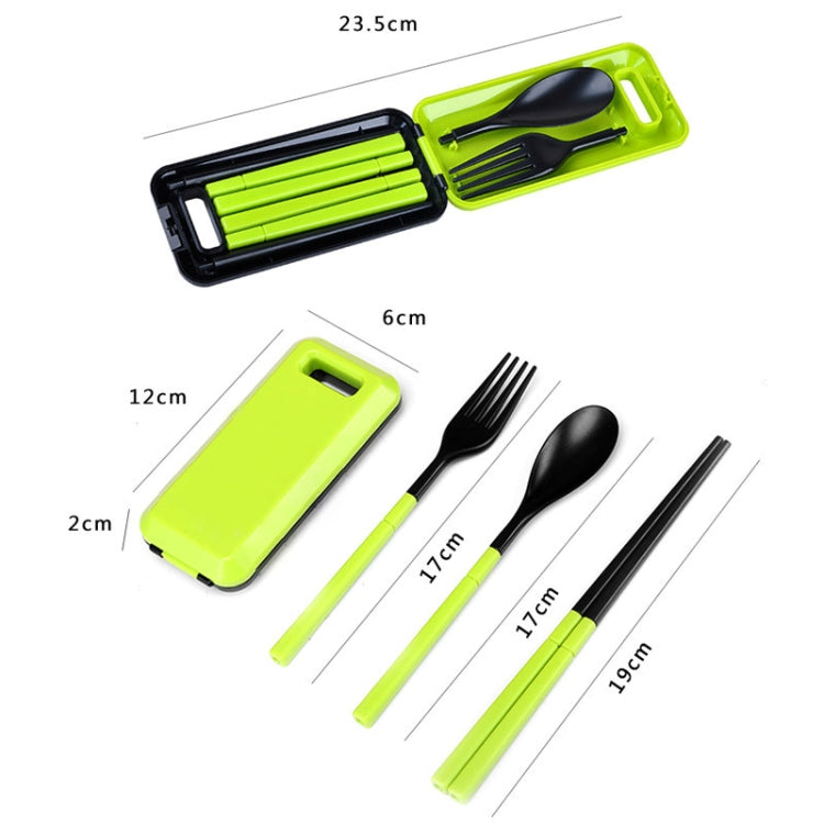 3 in 1 ABS Folding Dinnerware Cutlery Fork Chopsticks Set with Storage Box Outdoor Camping Hiking Traveling Tableware Set – Durable Build, Easy to Use