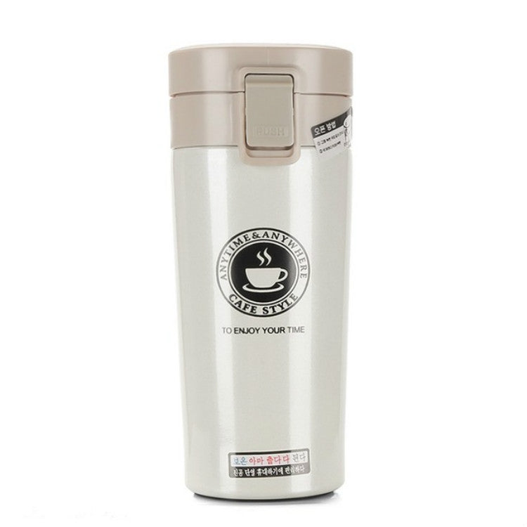 Double Wall Stainless Steel Vacuum Flasks 380ml Car Thermo Cup Coffee Tea Travel Mug Thermol Bottle, 380ml 380ml White