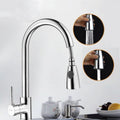 Kitchen Pull-out Faucet Hot And Cold Home 304 Stainless Steel Retractable Rotating Faucet, Electroplated Copper, Stainless Steel Black, Plating 304, Copper Plating + Water Stop Electroplated Copper