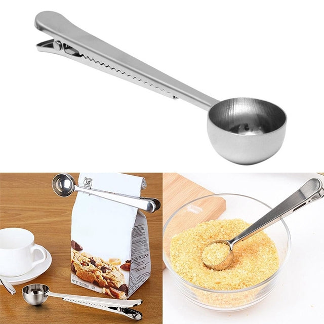 Multifunction Kitchen Coffee Scoop With Clip Stainless Steel Tea Coffee Measuring Cup Coffee Scoop, Coffee Scoop(Silver), Coffee Scoop(Gold), Coffee Scoop(Black), Coffee Scoop(Rose Gold) Coffee Scoop(Silver) Silver