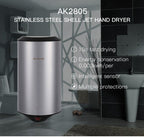 304 Stainless Steel Automatic SensorJet Hand Dryer High Speed Airflow for Home Hotel Airport Hands Drying Machine