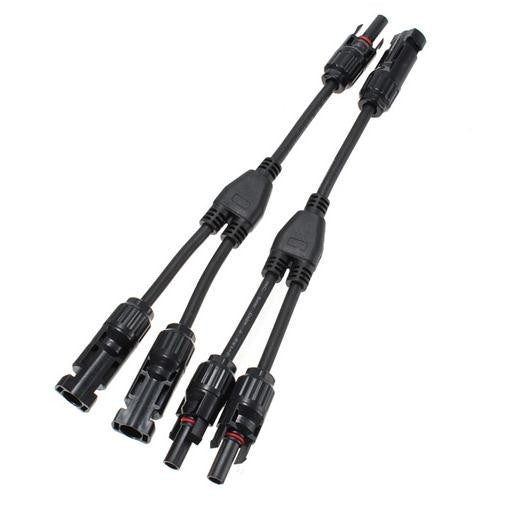 1 Pair MC4 Branch Y Adapter Connectors M/M/F and F/F/M for Solar Panels Cable Default Title