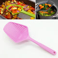 Plastic Drain Shovel Strainers Water Leaking Shovel Kitchen Cooking Ice Shovel Colander – Durable Build, Easy to Use Pink