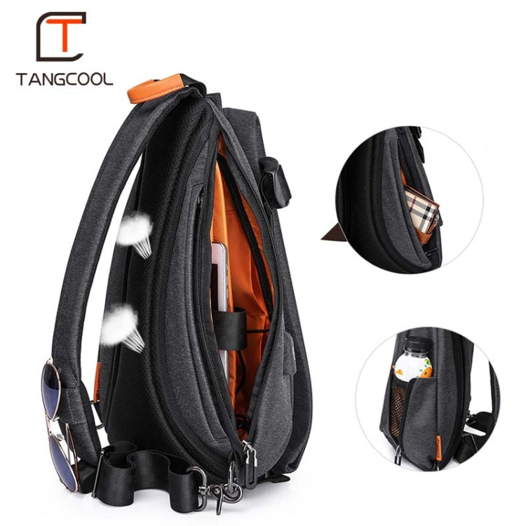 Multifunction Fashion Men Crossbody Bags Chest Pack Messengers Bag Waterproof Shoulder Bag with USB Charging Port, Black-L