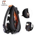 Multifunction Fashion Men Crossbody Bags Chest Pack Messengers Bag Waterproof Shoulder Bag with USB Charging Port, Black-L