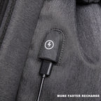 Multifunction Fashion Men Crossbody Bags Chest Pack Messengers Bag Waterproof Shoulder Bag with USB Charging Port, Black-L