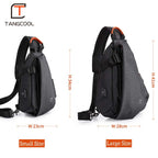 Multifunction Fashion Men Crossbody Bags Chest Pack Messengers Bag Waterproof Shoulder Bag with USB Charging Port, Black-L
